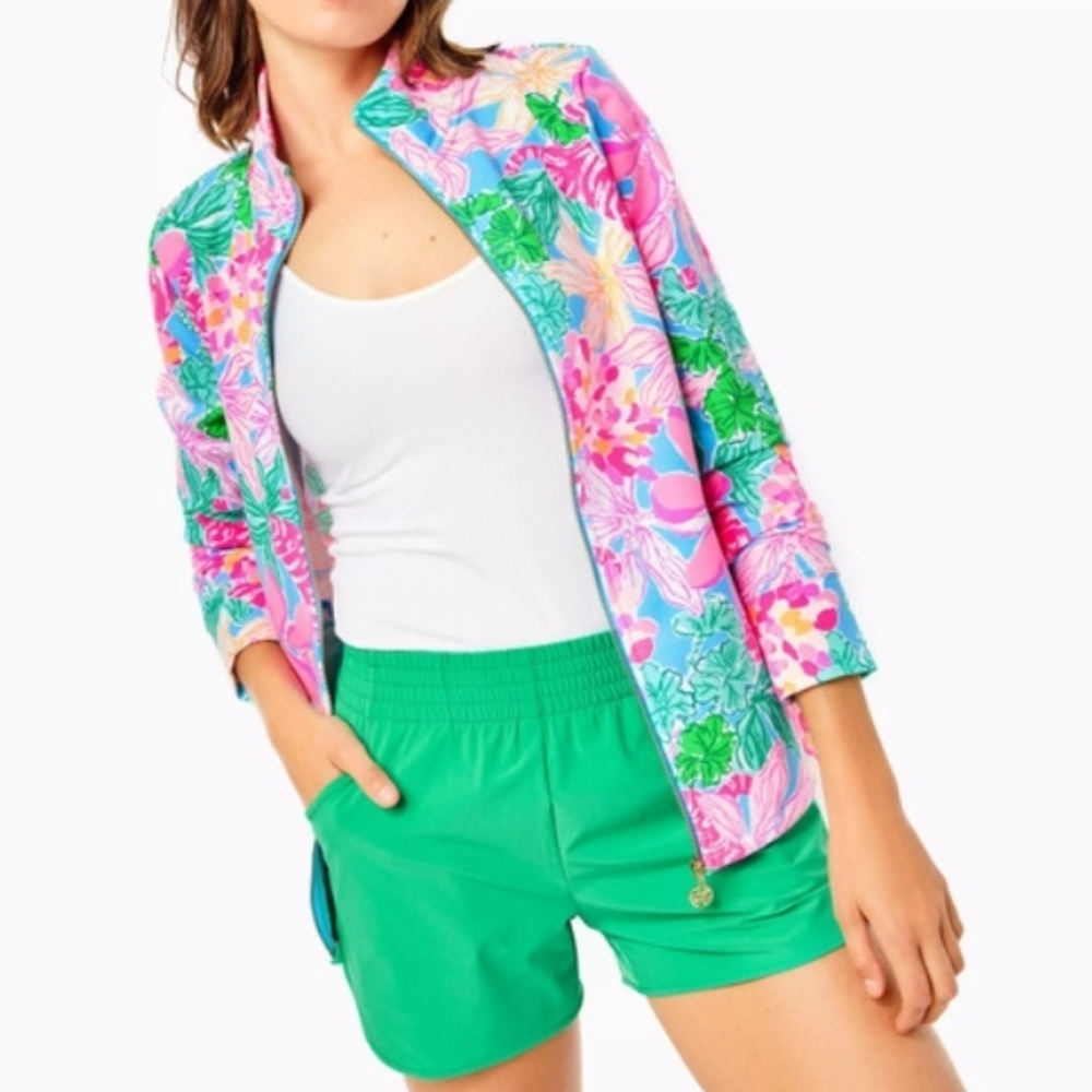 Lilly Pulitzer UPF 50+  Luxletic 4" Backcourt Short Pull On Jacket